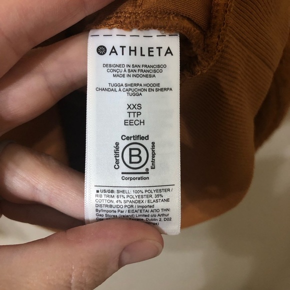 NWT Athleta Tugga Sherpa Hoodie in Cattail Brown - Size XXS - Picture 8 of 9